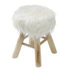 Banquinho Pés Madeira Petit  Creme