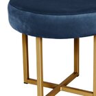 Banquinho Round Veludo Linee Dourado