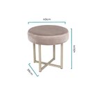 Banquinho Round Veludo Linee Dourado