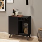 Bar 1 Porta Com Garrafeiro 76cm Illinois  Preto