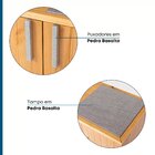 Bar 2 Portas Madeira Maciça Pedra Basalto Less Artemobili Amê