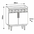 Bar 2 Portas Porta Garrafas Easy Versátile Casa D Off White/n