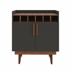 Bar 2 Portas Porta Garrafas Easy Versátile Casa D Preto/dakota