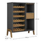 Bar Adega 1 Gaveta Grafite Tx/pinus Cera Bf-1015 - Hecol Móve