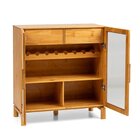 Bar Adega 2 Portas 2 Gavetas Em Madeira Maciça Piazza  Amendoa