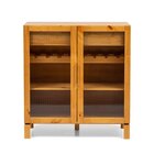 Bar Adega 2 Portas 2 Gavetas Em Madeira Maciça Piazza  Amendoa