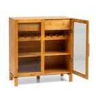 Bar Adega 2 Portas 2 Gavetas Em Madeira Maciça Piazza  Amendoa