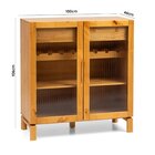 Bar Adega 2 Portas 2 Gavetas Em Madeira Maciça Piazza  Amendoa