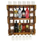 Bar Adega De Parede Em Madeira Pinus Para Garrafas Taças Imbu