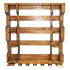 Bar Adega De Parede Em Madeira Pinus Para Garrafas Taças Imbu