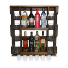 Bar Adega De Parede Em Madeira Rústica Ipê Para Garrafas, Taç