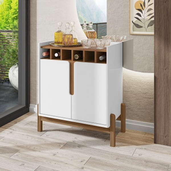 Bar Adega Lizz Branco/cedro - Casa D Móveis