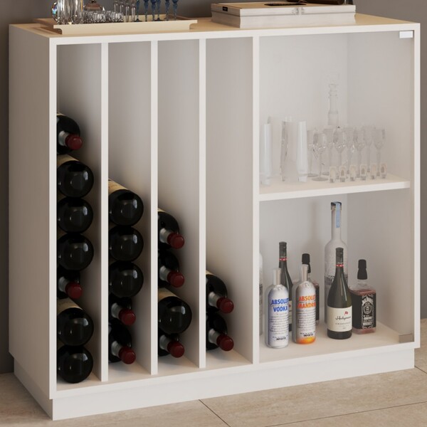 Bar Adega Luxemburgo 1 Porta 1 Prateleira Branco - Pnr Móveis