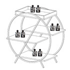 Bar Adega Luxo 3 Prateleiras Pérola/bronze 4009 - Jb Bechara