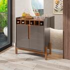 Bar Adega Madrid Cinza Perola Cedro