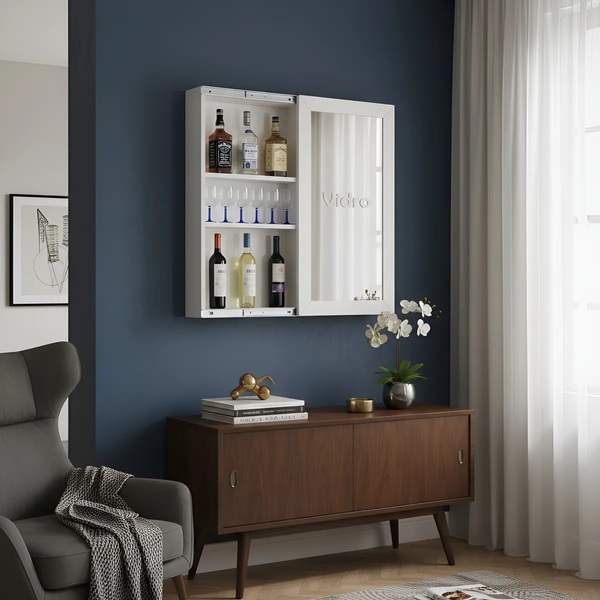 Bar Adega Peq Para Vinhos E Bebidas Cristaleira Suspenso De P