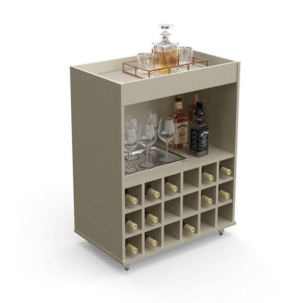 Bar Aparador E Adega Para 18 Garrafas Leblon Off White