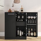 Bar Com Adega E Porta Taças 2 Portas Tokyo Preto