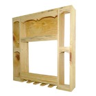 Bar De Parede Rústico Garrafas, Copos E Taças Madeira Natural