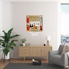 Bar De Parede Rústico Garrafas, Copos E Taças Madeira Natural