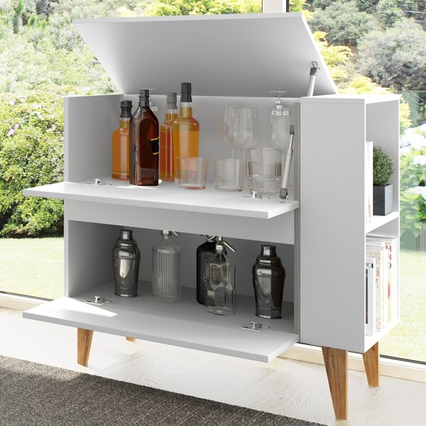 Bar Drink 3 Portas Basculantes Branco Tx - Be Mobiliário