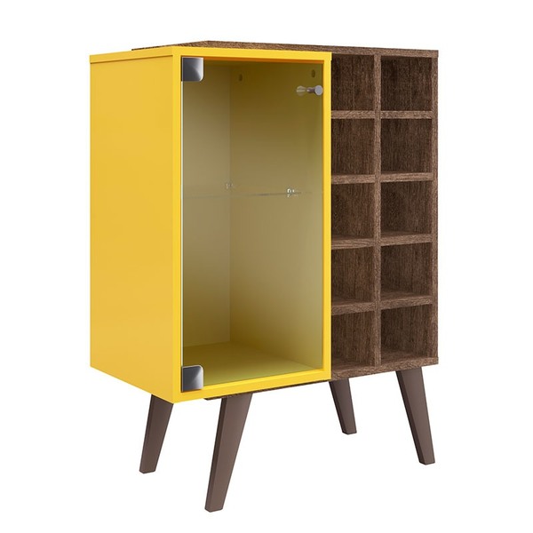 Bar E Adega Com 1 Porta De Vidro Capri Bar- Genialflex - Demo