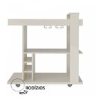 Bar Móvel Espelhado Suporte Taças Porta Garrafas Mdp Amazonas