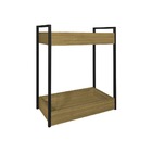 Bar Sala De Jantar Freijó Base De Ferro Preto - Vallisa Decor