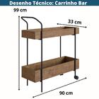 Bar Tube Com Rodas Vermont/preto – Artesano