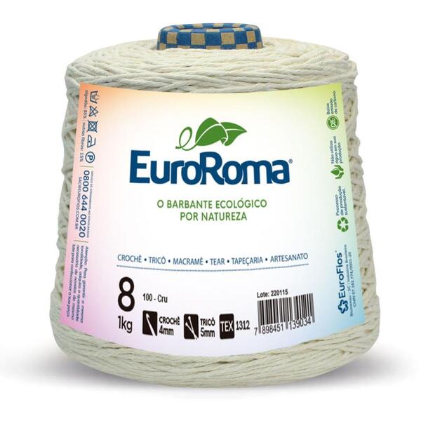 Barbante Cru 1,0kg 4/8 Fios Rolo 762m