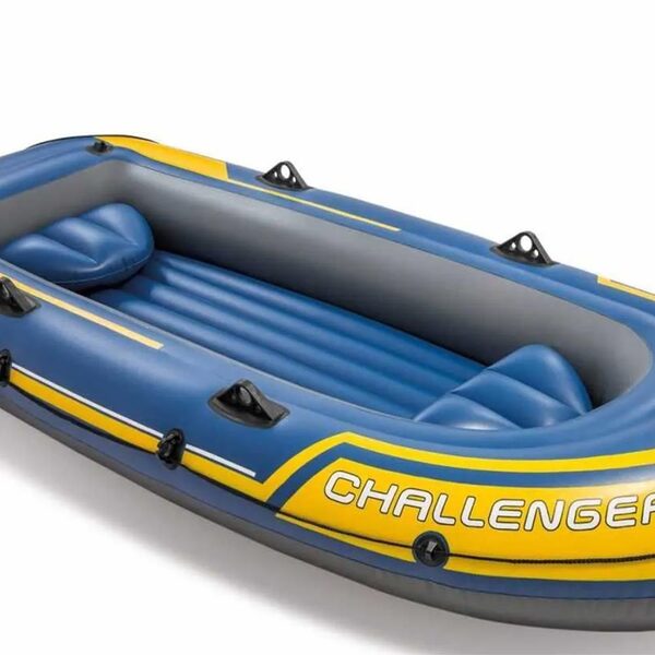 Barco Bote Inflável Intex Challenger 3 Pessoas Remos Bomba Azul
