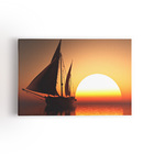 Barco Pôr Do Sol Mar Decorativo Quadro Canvas 140x90cm