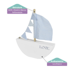 Barquinho Love Com Velas E Bandeirolas Branco E Azul - Casate