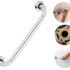 Barra Alça De Apoio Alumínio Segurança De Idosos 30cm Polida