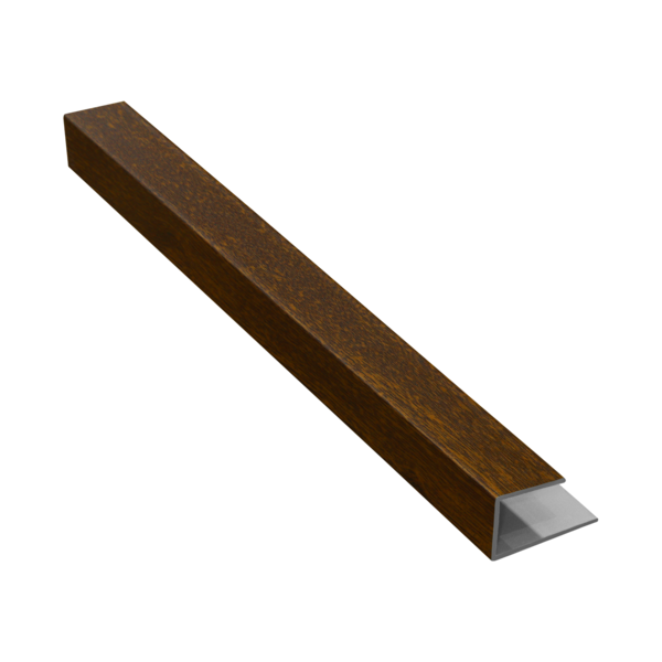 Barra de Acabamento Externo Tipo J de Plástico PVC 3,00mx2,5x4cm Nogueira Macheto