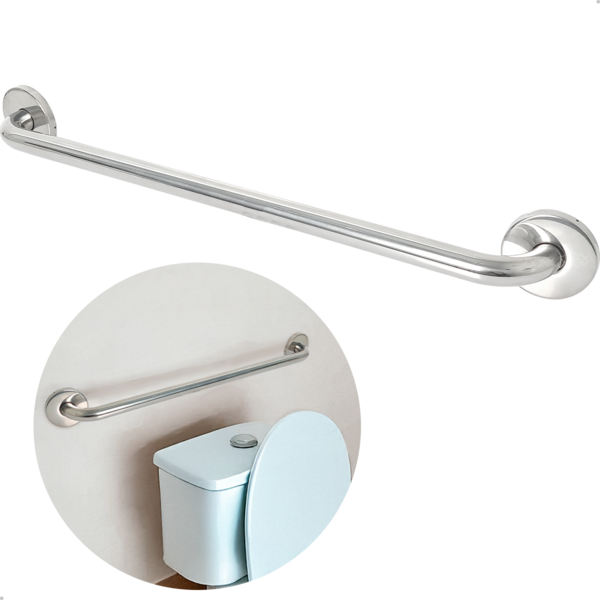 Barra De Acessibilidade Inox 60cm Idoso Deficiente Corrimão P