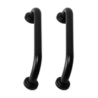 Barra De Apoio 30cm Inox Preto Alça Kit 2 Uni Segurança Defic