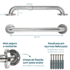 Barra De Apoio 40cm Inox 304 Alça De Segurança Idoso Deficien