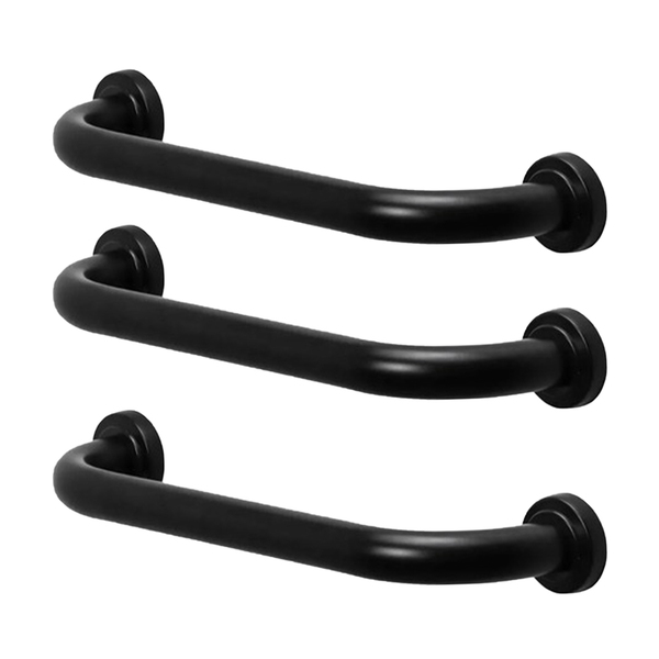 Barra De Apoio 40cm Inox Alça Preto Kit 3 Unidades Segurança