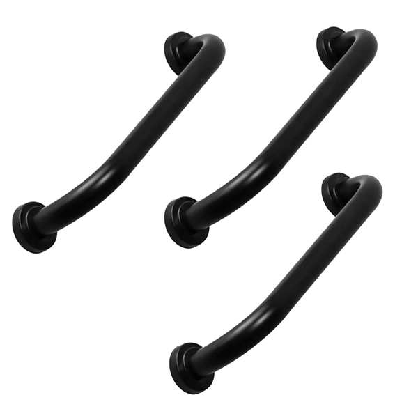 Barra De Apoio 60cm Inox Alça Preto 3 Unidades Deficiente Cad