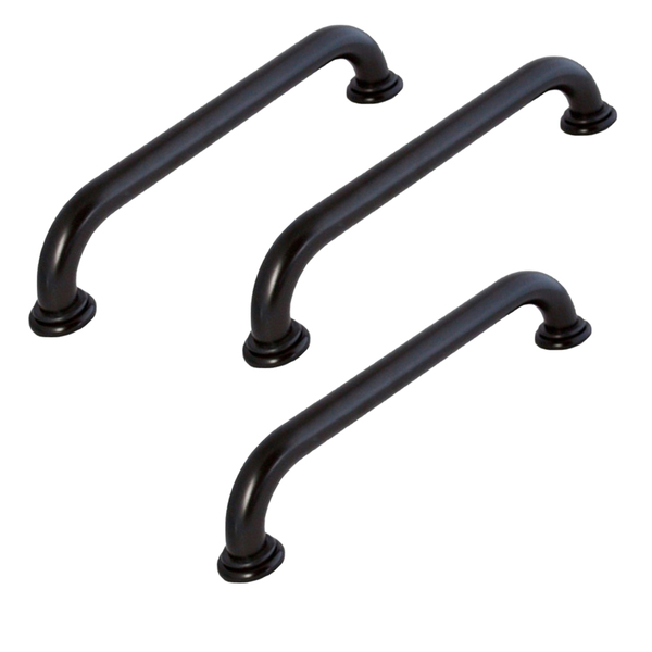 Barra De Apoio Alça Inox 40cm Preto Kit 3 Unidades Cadeirante