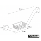 Barra De Apoio Com Saboneteira 46cm Premium Acessibilidade