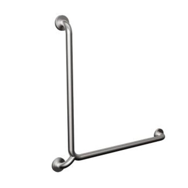 Barra De Apoio Em L Inox Escovado 80 Cm