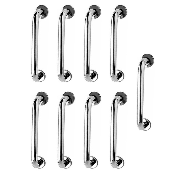 Barra De Apoio Inox 40cm Kit 9Uni Alça De Segurança Banheiro