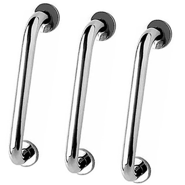 Barra De Apoio Inox 60cm Idoso  Kit 3Uni Banheiro Box Deficie