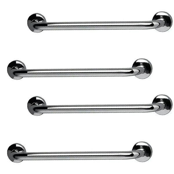 Barra De Apoio Inox 60cm Idoso Kit 4 Unidades Banheiro Box De