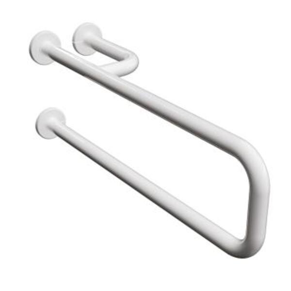 Barra De Apoio Lateral Fixa Alumínio Branco 60 Cm Direito