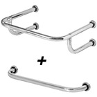 Barra De Apoio Para Lavatório 50x65cm + 1 Barra Reta De 80cm
