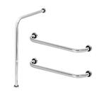 Barra De Apoio Para Vaso Sanitário E 2 Alça Reta Idoso 60cm