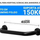 Barra De Apoio Preta Para Banheiro 40cm Idoso Segurança